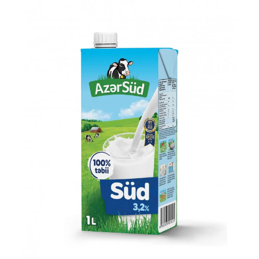 AZƏRSÜD SÜD 1 L 3.2% TETRA PAK şəkli