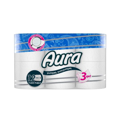 AURA TUALET KAĞIZI 12 Lİ 3 QAT şəkli