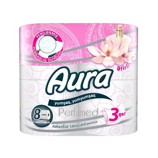 AURA TUALET KAĞIZI 8 Lİ ƏTİRLİ 3 QAT şəkli