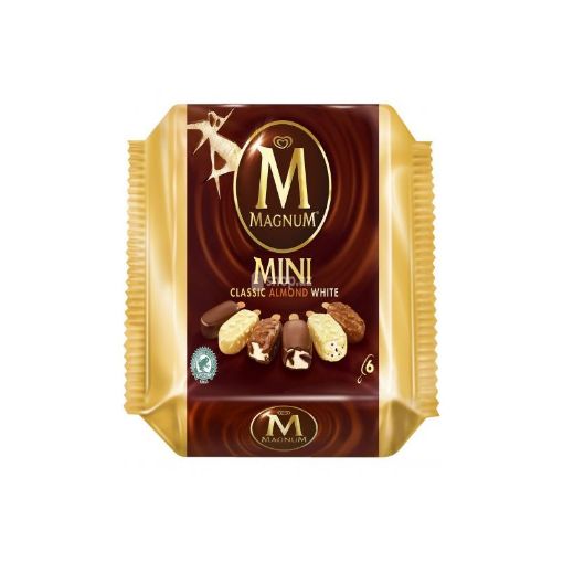 MAGNUM MİNİ DONDURMA 330 ML 6LI BADAM BƏ şəkli