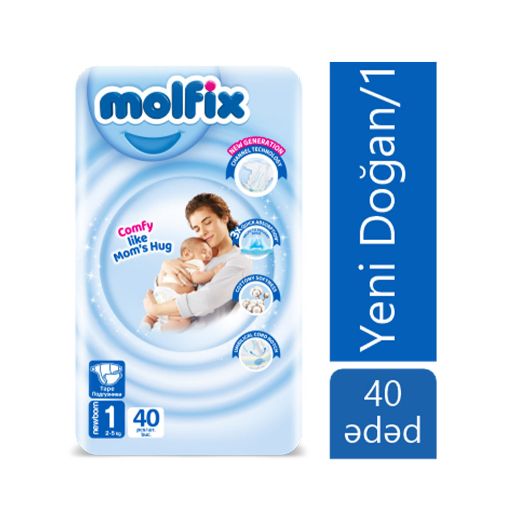 MOLFİX UŞAQ BEZİ N1 40 LI 2-5 KG NB şəkli