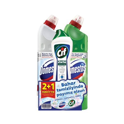 DOMESTOS GEL 750 ML 2+1 CIF KREM 500 şəkli