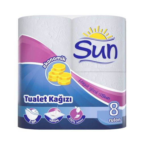 SUN TUALET KAĞIZI 8 Lİ  2 QAT EKONOM şəkli